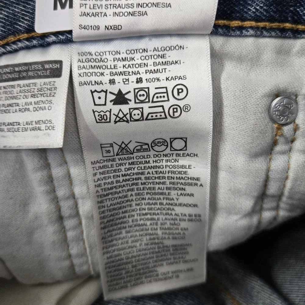 Levi's 505 Men Jeans 31X34 Blue Denim Regular Fit Straight‎ Leg